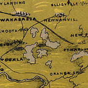 Birds eye view of Florida and part of Georgia and Alabama Drawn from nature, 1861