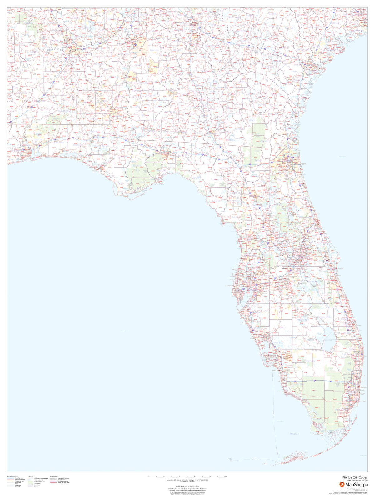 Florida State Wall Maps – American Map Store