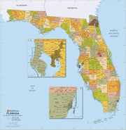 Florida Zip Code Map with Counties
