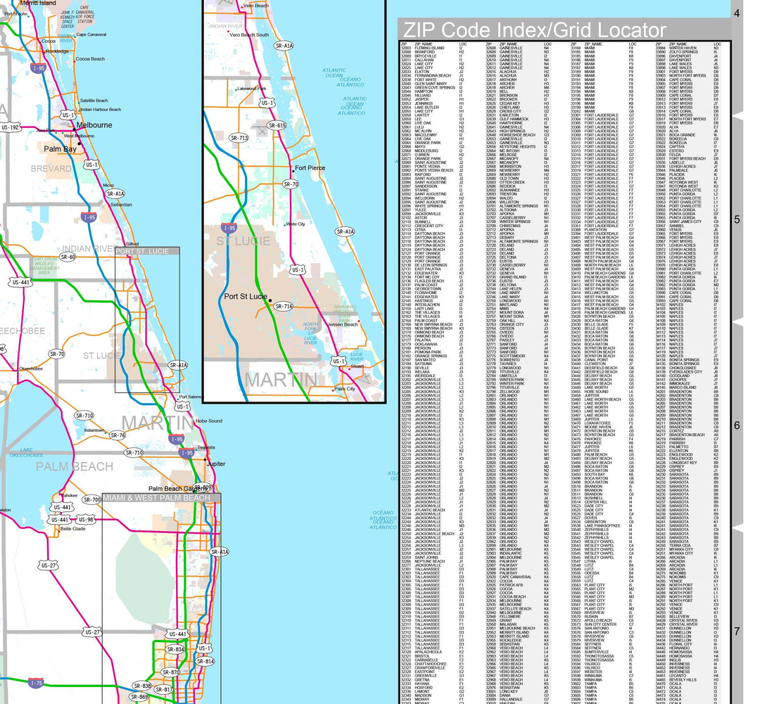 Premium Style Wall Map of Florida