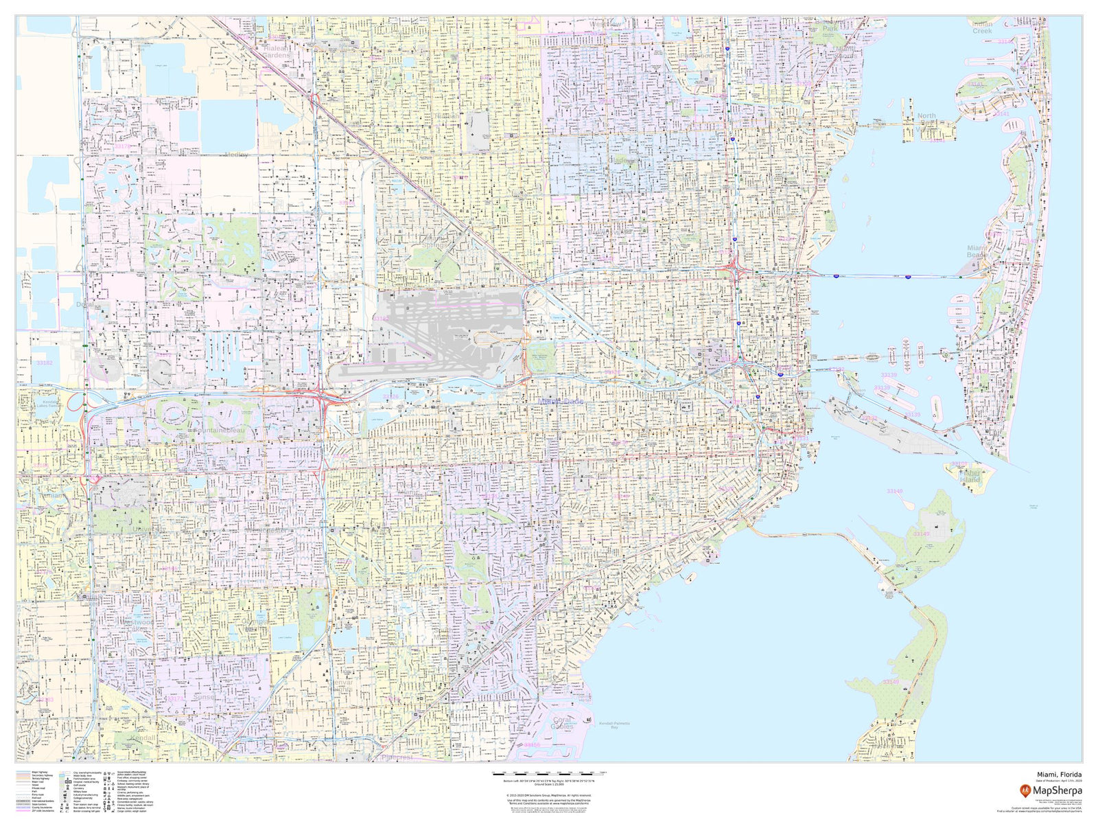 Miami Wall Map