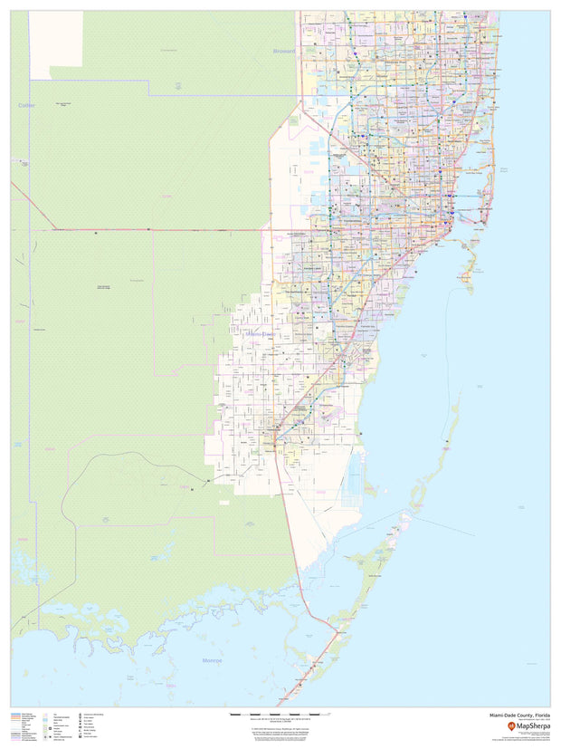 Miami - Dade County Wall Map
