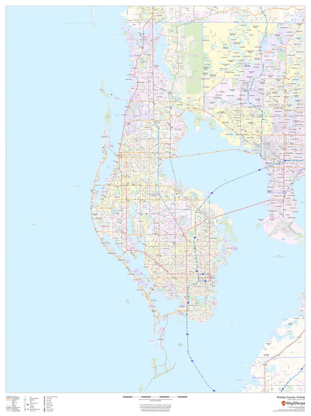 Pinellas County Wall Map