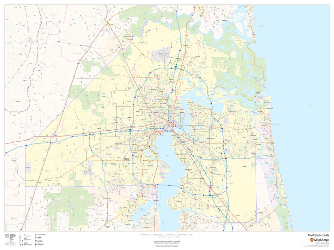 Duval County Wall Map