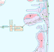 Premium Style Wall Map of Miami Beach, FL.  by Market Maps