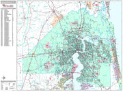 Premium Style Wall Map of Jacksonville, FL.  by Market Maps