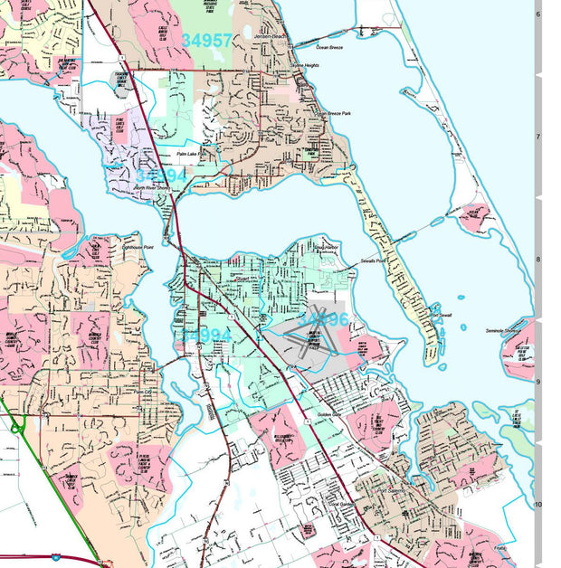 Premium Style Wall Map of Port St. Lucie, FL.  by Market Maps