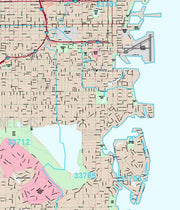 Premium Style Wall Map of St. Petersburg, FL.  by Market Maps