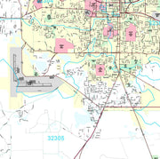 Premium Style Wall Map of Tallahassee, FL.  by Market Maps