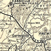 Map of army operations Atlanta campaign between Kingston and Atlanta