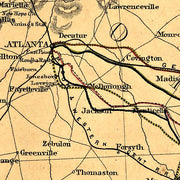 Map showing route of marches of the army of Genl. W.T. Sherman, from Atlanta, Ga. to Goldsboro, N.C.