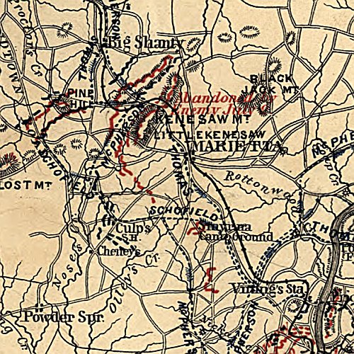 Map showing the operations of the national forces under the command of Maj. Gen. W.T. Sherman during the campaign resulting in the capture of Atlanta, Georgia, Sept. 1, 1864