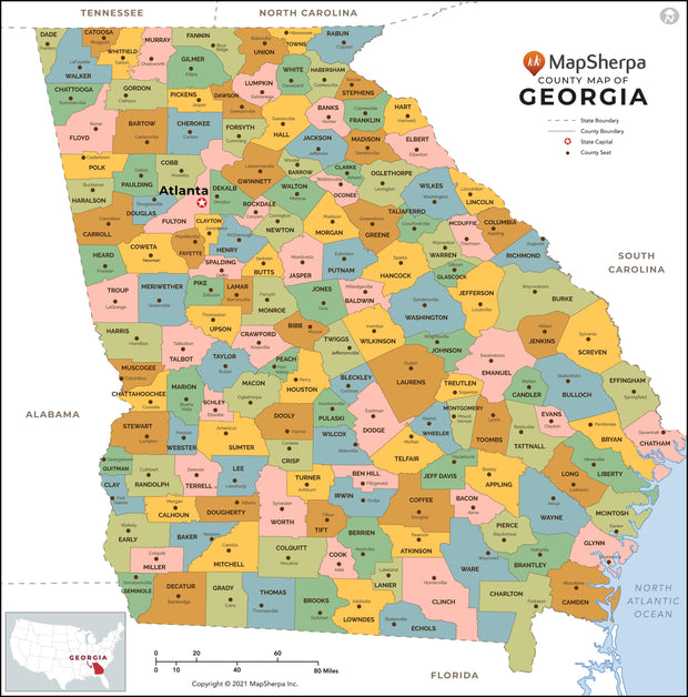 Georgia County Map