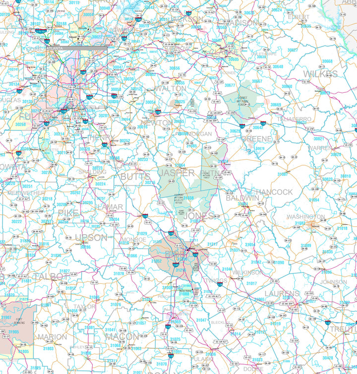 Premium Style Wall Map of Georgia