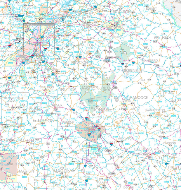 Map Of Georgia By Zip Code Printable ZIP Code Maps Free Download