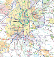 Greater Atlanta Regional Area Major Arterial Wall Map - 42" W x 42" H