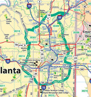 Greater Atlanta Regional Area Major Arterial Wall Map - 42" W x 42" H