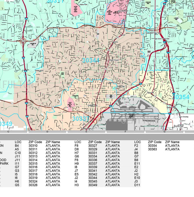 Premium Style Wall Map of Atlanta by Market Maps