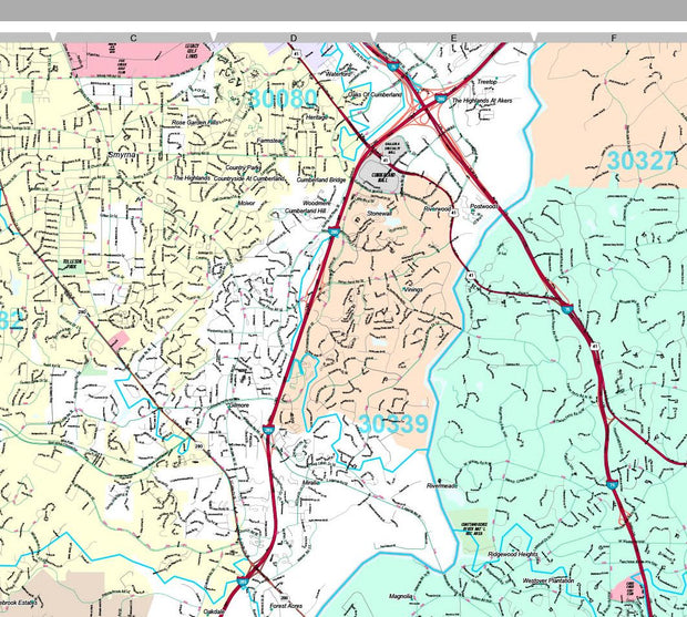 Premium Style Wall Map of Atlanta by Market Maps