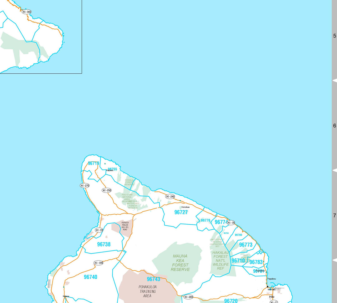 Premium Style Wall Map of Hawaii