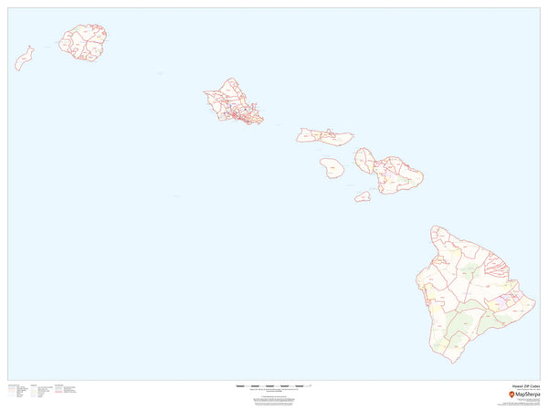 Hawaii Zip Code Map – American Map Store