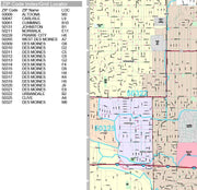 Premium Style Wall Map of Des Moines, IA by Market Maps