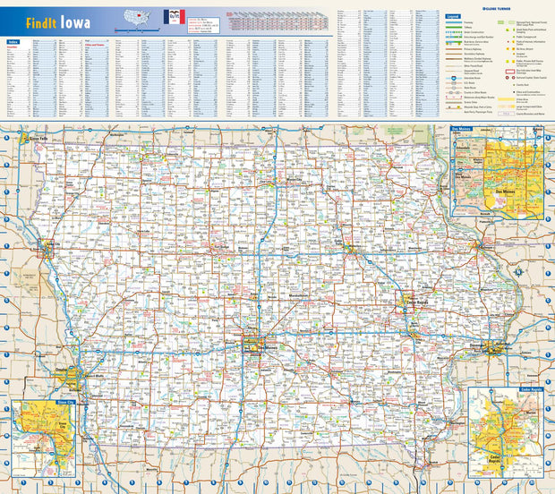 Iowa Wall Map by Globe Turner