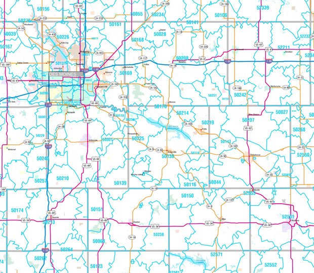 Premium Style Wall Map of Iowa by Market Maps