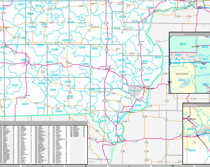 Premium Style Wall Map of Iowa