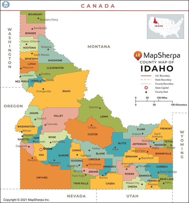 Idaho County Map