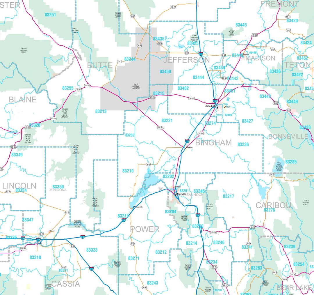 Premium Style Wall Map of Idaho