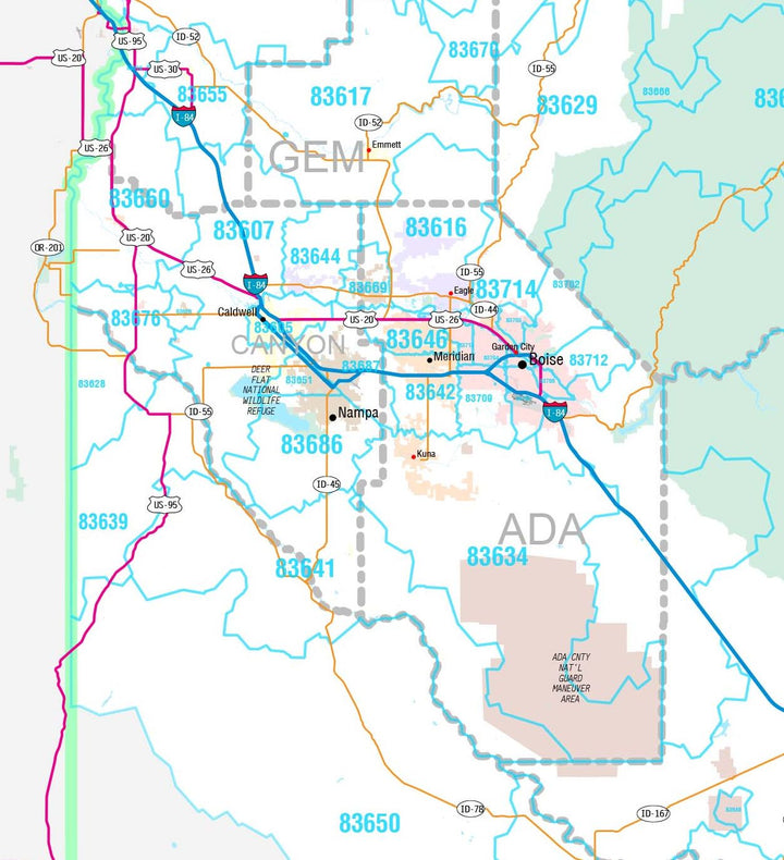 Premium Style Wall Map of Idaho