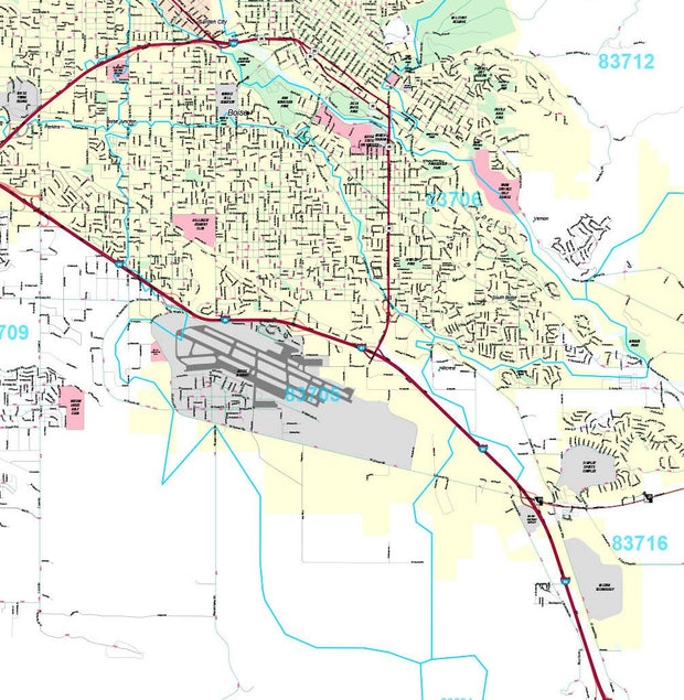 Premium Style Wall Map of Boise, ID by Market Maps