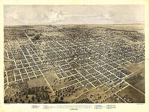 Bloomington, Illinois by A. Ruger, 1867