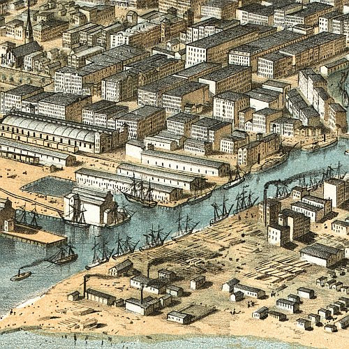 Chicago in 1868 from Schiller Street north side to 12th Street south side by A. Ruger