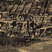 Bird's-eye-view of Chicago as it was before the great fire by Theodore R. Davis, 1871