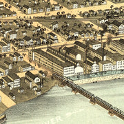 Bird's eye view of Moline, Illinois by A. Ruger, 1869