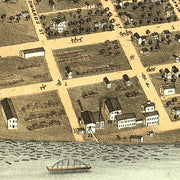 Bird's eye view of Moline, Illinois by A. Ruger, 1869