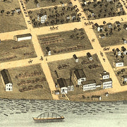 Bird's eye view of Moline, Illinois by A. Ruger, 1869