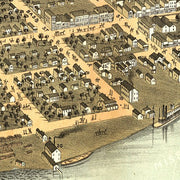 Bird's eye view of Moline, Illinois by A. Ruger, 1869