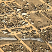 Bird's eye view of Naperville, Illinois by A. Ruger, 1869