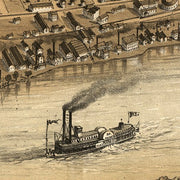 Bird's eye view of Peoria, Illinois by A. Ruger, 1867