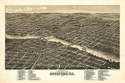 Bird's eye view of Rockford, Illinois by Beck & Pauli, 1880