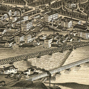 Bird's eye view of Rockford, Illinois by Beck & Pauli, 1880