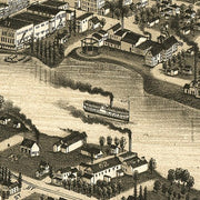 Bird's eye view of Rockford, Illinois by Beck & Pauli, 1880