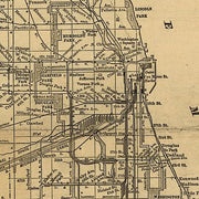 Railroad Map of Illinois by Rand McNally and Company, 1898