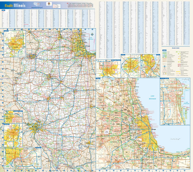 Illinois Wall Map by Globe Turner