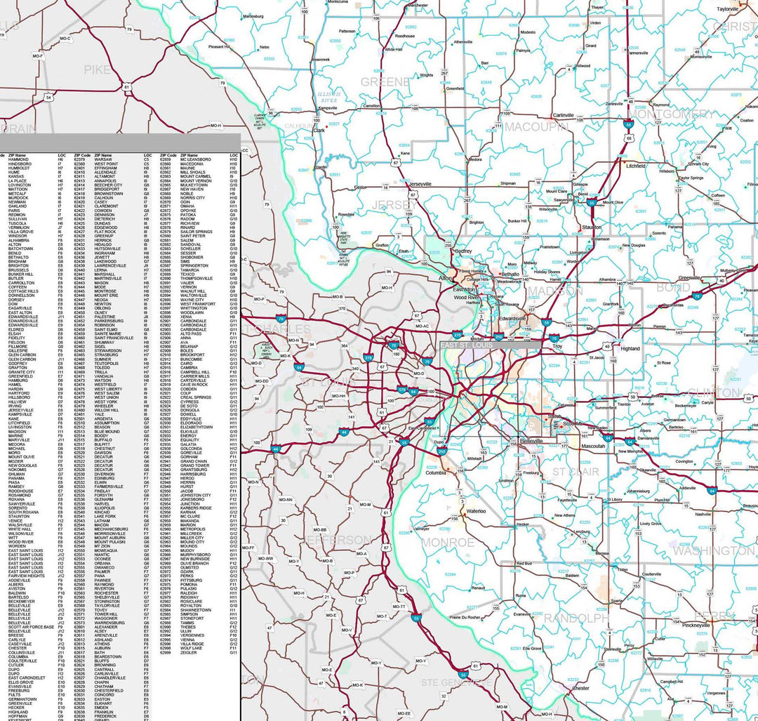 Premium Style Wall Map of Illinois