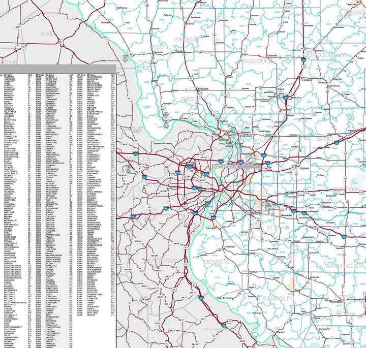 Premium Style Wall Map of Illinois