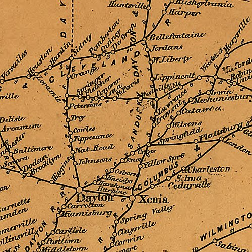 Chapman's Rail Road Map of Ohio, Indiana, Michigan, Illinois, Missouri, Minnesota, & Wisconsin, 1859